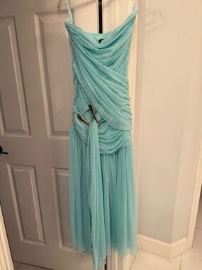 chic Celadon Draped Camisole Dress
